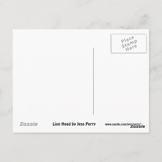 Carte postale Lion Head (Dos)