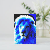 Carte postale Lion Head Blue (Debout devant)