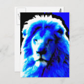 Carte postale Lion Head Blue (Devant / Derrière)