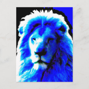 Carte postale Lion Head Blue