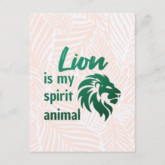 Carte Postale Lion is my spirit animal (Devant)