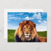 Carte Postale Lion le roi de la forêt (Devant / Derrière)
