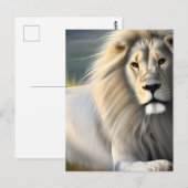 Carte Postale Lion majestueux blanc Art éthéré  (Devant / Derrière)