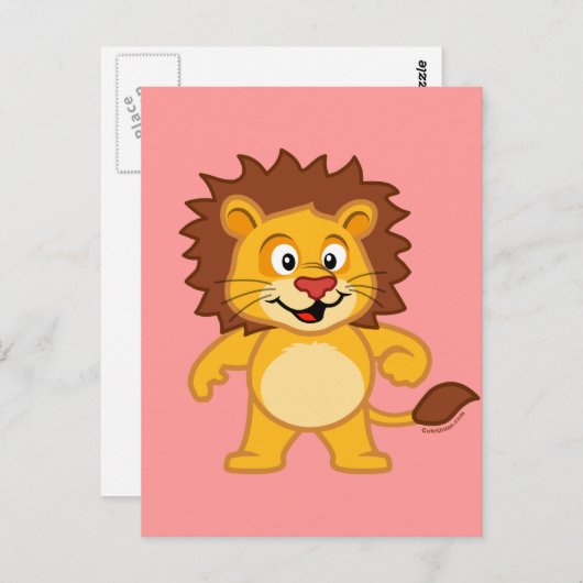 Carte Postale Lion mignon (Devant / Derrière)
