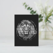 Carte Postale Lion Noir Et Blanc (Debout devant)