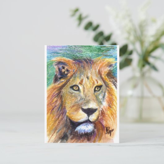 Carte postale Lion Portrait ACEO (Debout devant)