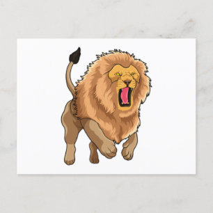 Carte Postale Lion qui saute