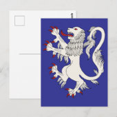 Carte Postale Lion Rampant Argent (Devant / Derrière)