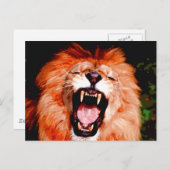 Carte Postale Lion Roaring (Devant / Derrière)