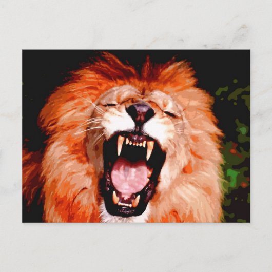 Carte Postale Lion Roaring (Devant)