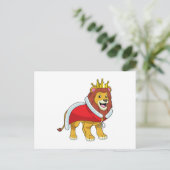Carte Postale Lion roi avec couronne et cape (Debout devant)