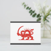 Carte Postale Lion rouge avec soleil, Iran (Debout devant)