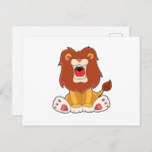 Carte Postale Lion rugissant (Devant / Derrière)