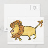Carte Postale Lion souriant (Devant / Derrière)