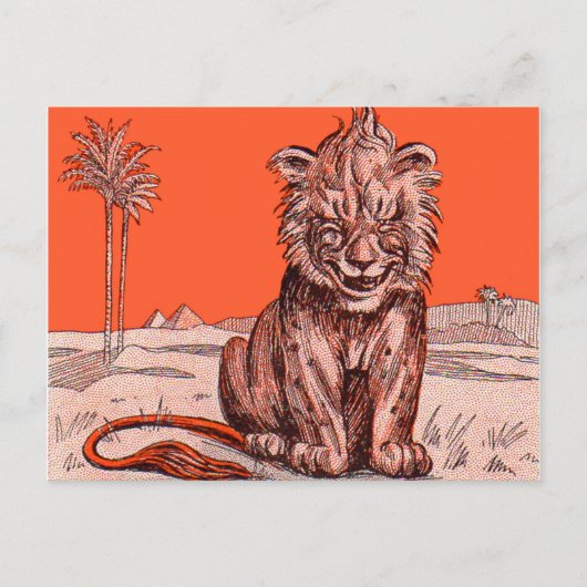 Carte Postale lion souriant (Devant)