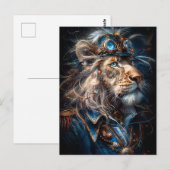 Carte Postale Lion Steampunk (Devant / Derrière)
