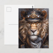 Carte Postale Lion Steampunk (Devant / Derrière)