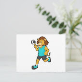 Carte Postale Lion sur Handball avec Handball (Debout devant)