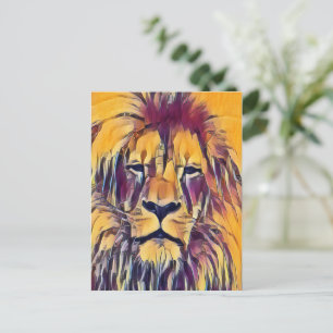 Carte postale Lion Vibrant Art