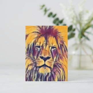 Carte postale Lion Vibrant Art