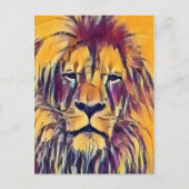Carte postale Lion Vibrant Art (Devant)