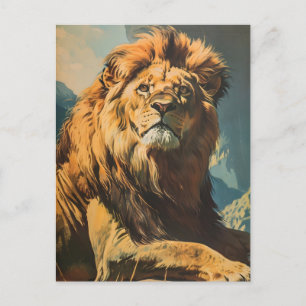 Carte Postale Lion vintage