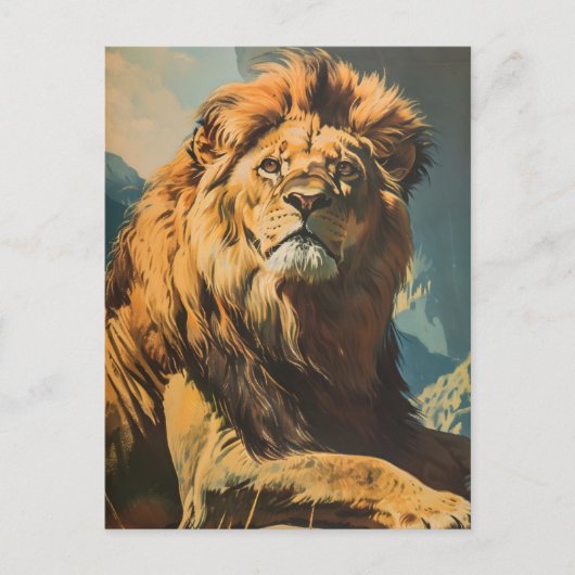 Carte Postale Lion vintage (Devant)