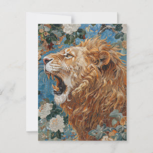 Carte postale Lion Vintage Mosaic