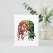 Carte Postale Lion vintage Rasta Reggae (Debout devant)
