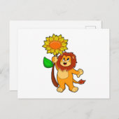 Carte Postale Lion with Flower (Devant / Derrière)