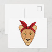 Carte Postale Lionne au bandana (Devant / Derrière)