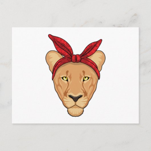 Carte Postale Lionne au bandana (Devant)