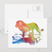 Carte Postale Lions (Devant / Derrière)