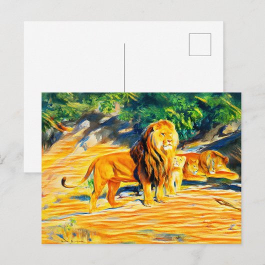 Carte Postale Lions (Devant / Derrière)