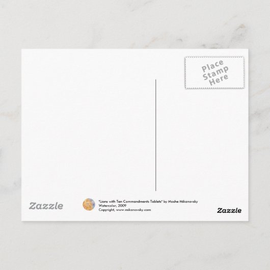 Carte Postale Lions avec dix commandements Tablettes (Dos)