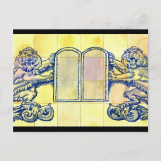 Carte Postale Lions avec dix commandements Tablettes