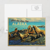 Carte Postale Lions de la mer de l'Alaska (Devant / Derrière)