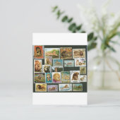 Carte Postale Lions sur timbres (Debout devant)