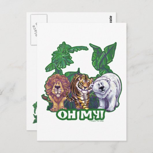 Carte Postale Lions Tiger Ours Oh Mon (Devant / Derrière)