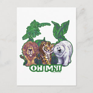 Carte Postale Lions Tigre Ours Oh Mon Die