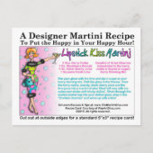 Carte postale Lipstick Kiss Martini Recette (Devant)