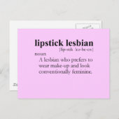 Carte Postale LIPSTICK LESBIAN (définition) (Devant / Derrière)