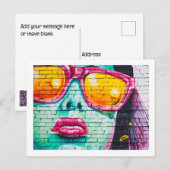 Carte postale - Lipstick Urban Street Art (Devant / Derrière)