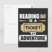 Carte Postale Lire est un billet pour le lecteur de bibliothèque (Devant / Derrière)