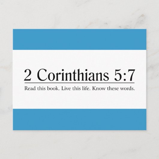 Carte Postale Lire la Bible 2 Corinthiens 5:7 (Devant)