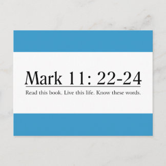 Carte Postale Lire la Bible Mark 11:22-24