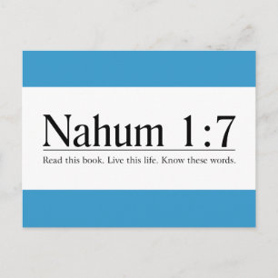 Carte Postale Lire la Bible Nahum 1:7