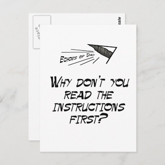 Carte Postale Lire les instructions (Devant / Derrière)