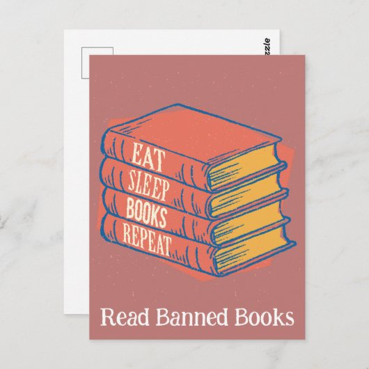 Carte Postale Lire les livres interdits (Devant / Derrière)