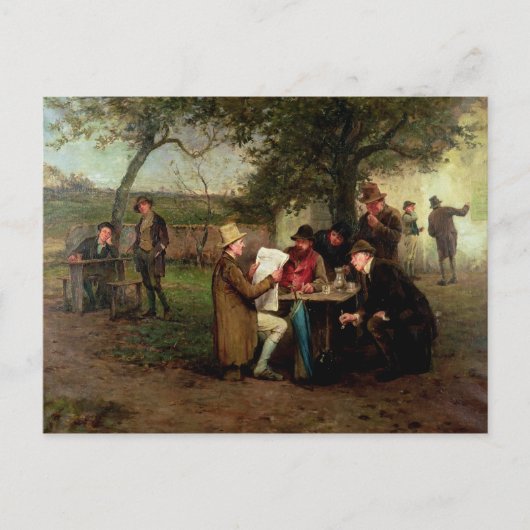 Carte Postale Lire les nouvelles (Devant)